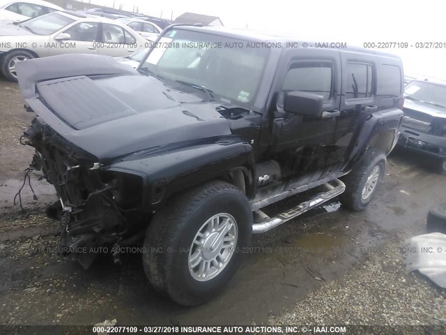 5GTEN13E498152455 - 2009 HUMMER H3 BLACK photo 2