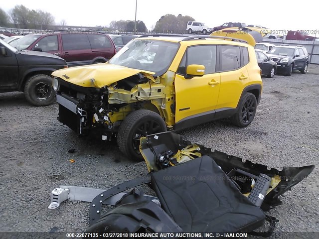 ZACCJABBXHPF54425 - 2017 JEEP RENEGADE LATITUDE YELLOW photo 2