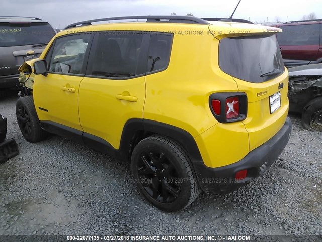 ZACCJABBXHPF54425 - 2017 JEEP RENEGADE LATITUDE YELLOW photo 3