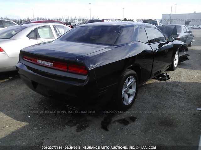 2C3CDYAG0CH124608 - 2012 DODGE CHALLENGER SXT BLACK photo 4