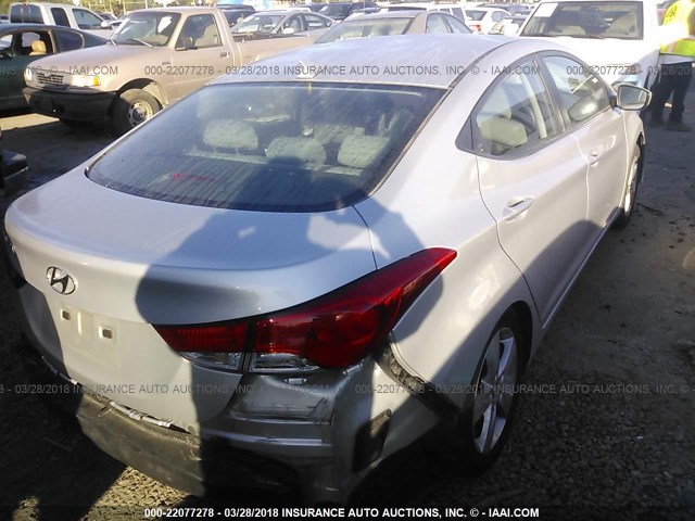 KMHDH4AE3CU336939 - 2012 HYUNDAI ELANTRA GLS/LIMITED SILVER photo 4