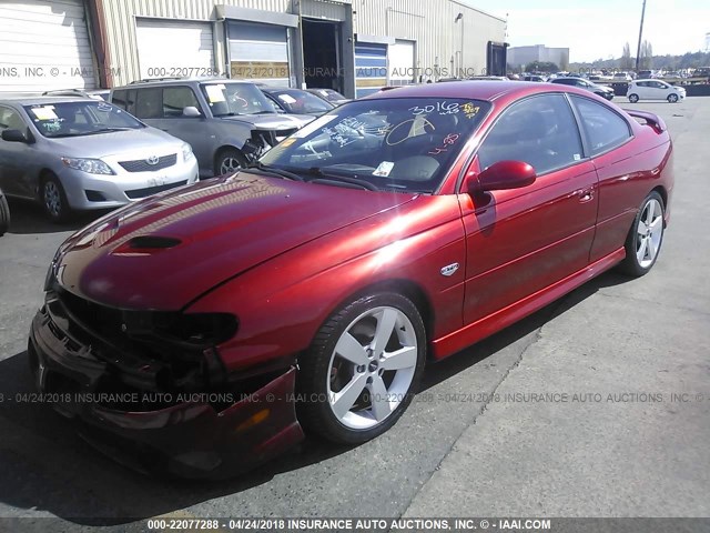 6G2VX12U96L812838 - 2006 PONTIAC GTO RED photo 2