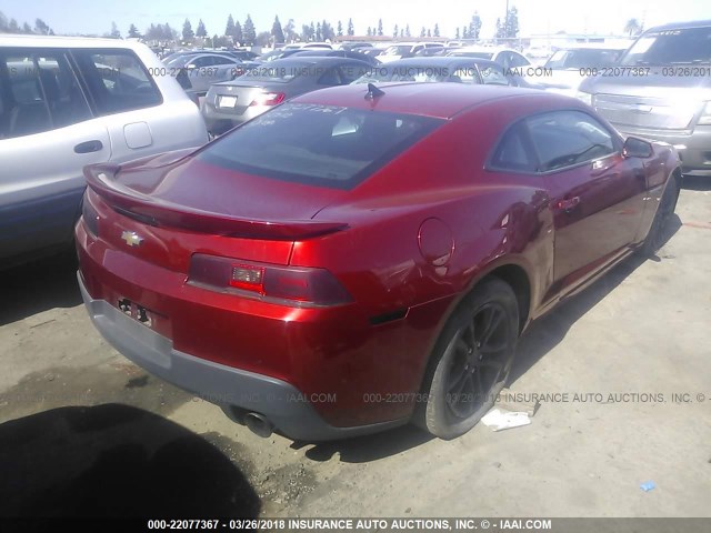 2G1FB1E35F9159617 - 2015 CHEVROLET CAMARO LS RED photo 4