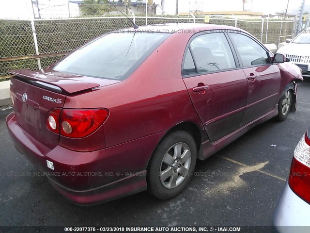 1NXBR32E48Z022446 - 2008 TOYOTA COROLLA CE/LE/S RED photo 4