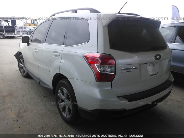 JF2SJARC0FH434813 - 2015 SUBARU FORESTER 2.5I LIMITED WHITE photo 3