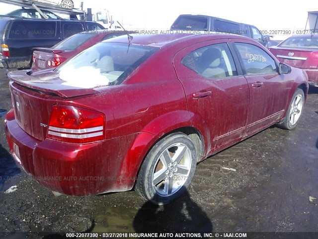 1B3LC56K68N688547 - 2008 DODGE AVENGER SXT RED photo 4