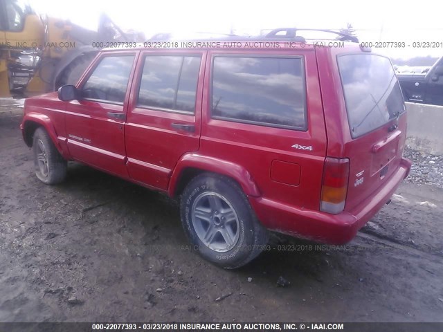 1J4FF58S6YL176387 - 2000 JEEP CHEROKEE CLASSIC RED photo 3