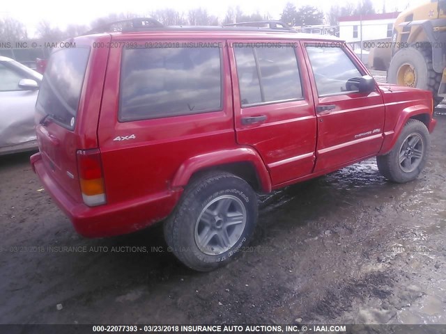 1J4FF58S6YL176387 - 2000 JEEP CHEROKEE CLASSIC RED photo 4