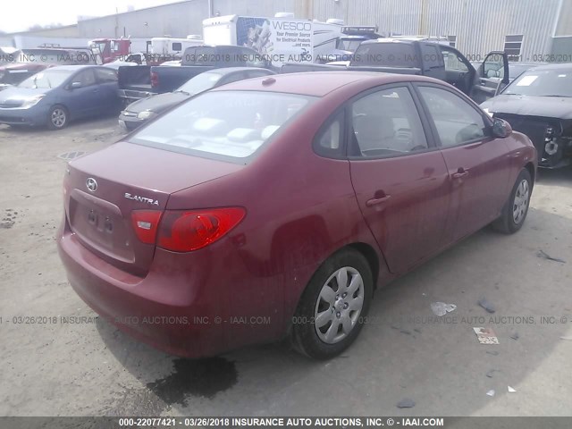 KMHDU46D98U345244 - 2008 HYUNDAI ELANTRA GLS/SE/LIMITED MAROON photo 4