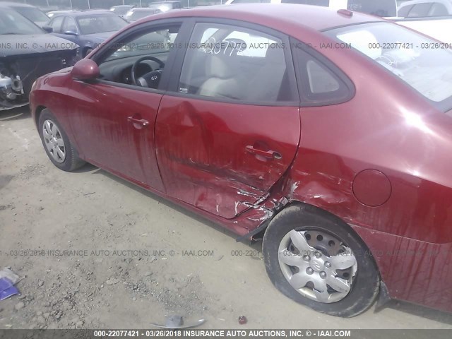 KMHDU46D98U345244 - 2008 HYUNDAI ELANTRA GLS/SE/LIMITED MAROON photo 6