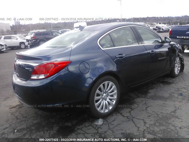 W04GT5GC7B1065082 - 2011 BUICK REGAL CXL BLUE photo 4