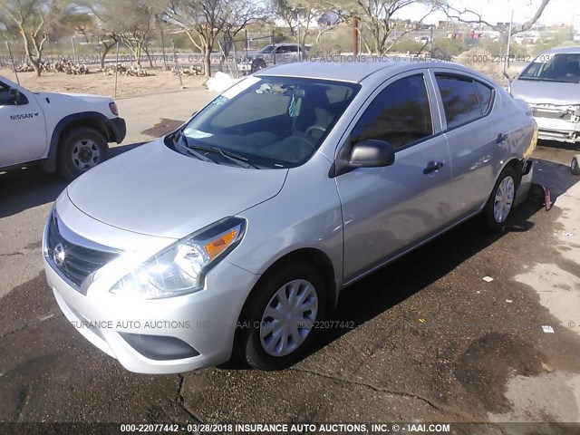 3N1CN7AP2FL813793 - 2015 NISSAN VERSA S/S PLUS/SV/SL SILVER photo 2