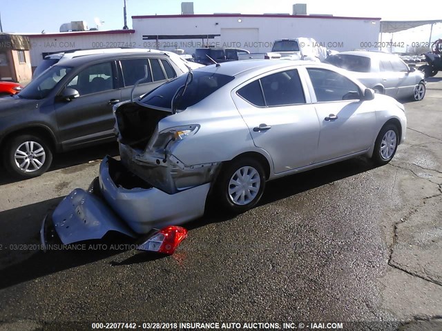 3N1CN7AP2FL813793 - 2015 NISSAN VERSA S/S PLUS/SV/SL SILVER photo 4