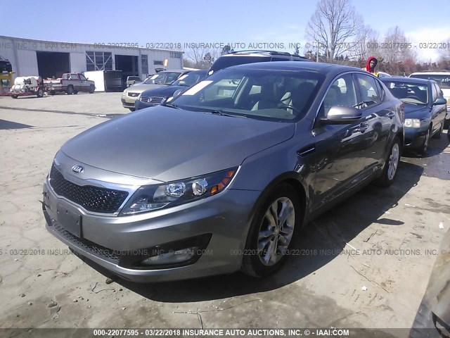 5XXGN4A71CG042814 - 2012 KIA OPTIMA EX GRAY photo 2