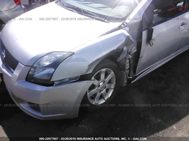 3N1AB6AP8CL656101 - 2012 NISSAN SENTRA 2.0/2.0S/SR/2.0SL SILVER photo 6