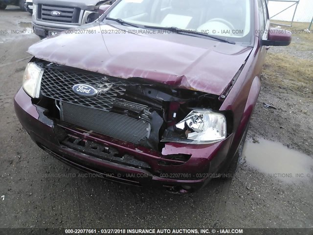 1FMZK06117GA14004 - 2007 FORD FREESTYLE LIMITED BURGUNDY photo 6