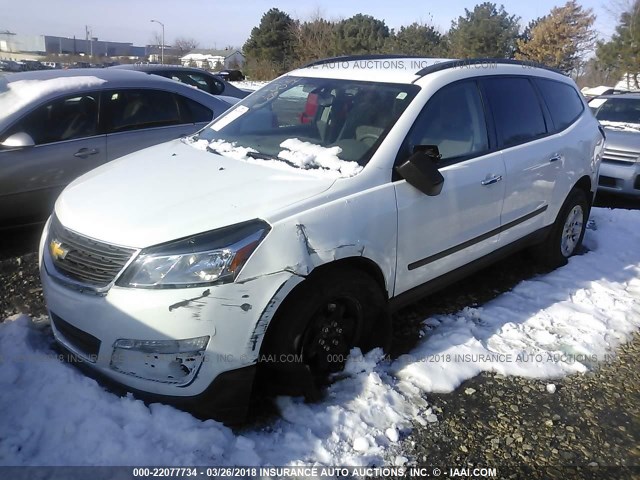 1GNKRFED5GJ175465 - 2016 CHEVROLET TRAVERSE LS WHITE photo 2