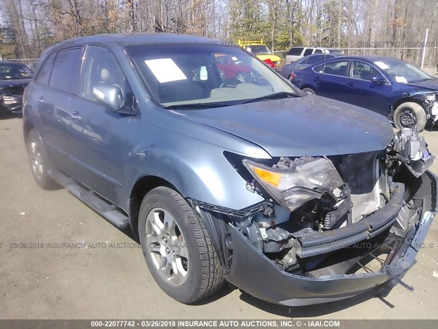 2HNYD283X8H508916 - 2008 ACURA MDX TECHNOLOGY BLUE photo 1