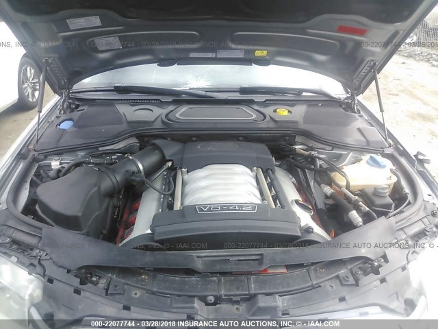 WAUML44EX6N025633 - 2006 AUDI A8 L QUATTRO GRAY photo 10