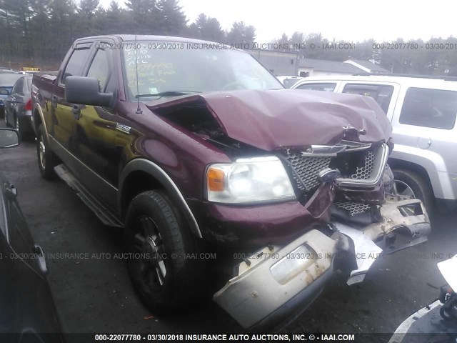 1FTPW14514KB27004 - 2004 FORD F150 SUPERCREW BURGUNDY photo 1