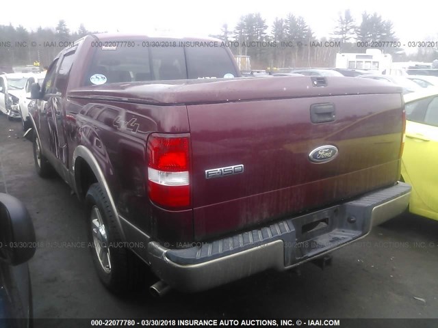 1FTPW14514KB27004 - 2004 FORD F150 SUPERCREW BURGUNDY photo 3