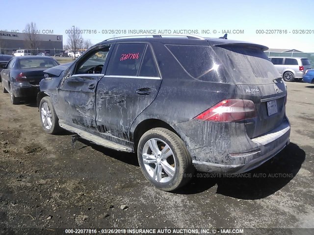 4JGDA5HB9EA288616 - 2014 MERCEDES-BENZ ML 350 4MATIC BLACK photo 3