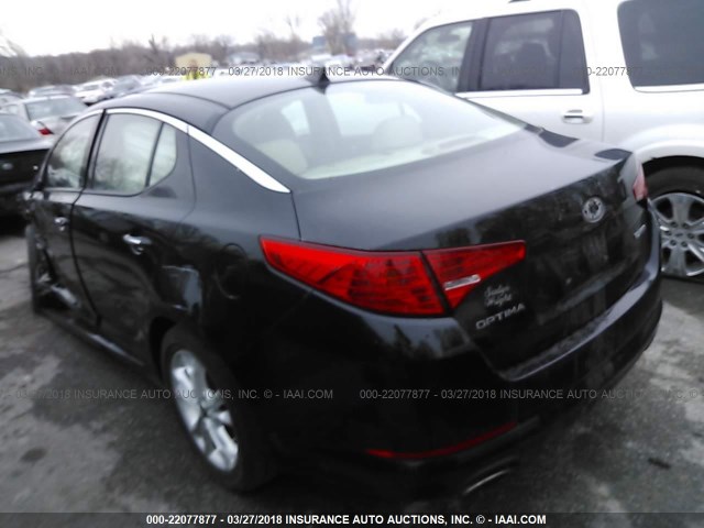 KNAGN4A74B5045724 - 2011 KIA OPTIMA BLACK photo 3