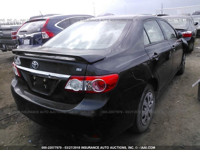 2T1BU4EE4BC622716 - 2011 TOYOTA COROLLA S/LE BLACK photo 4