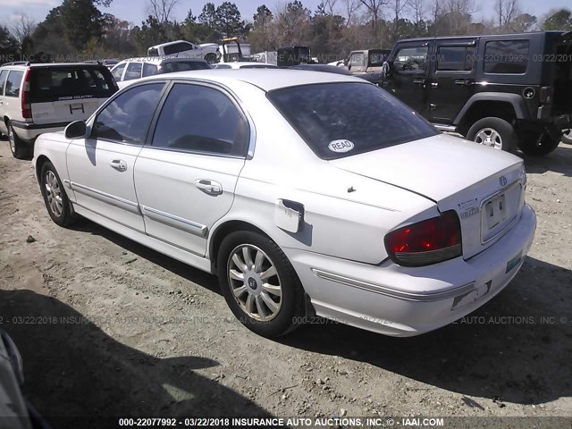 KMHWF35H03A821389 - 2003 HYUNDAI SONATA GLS/LX WHITE photo 3