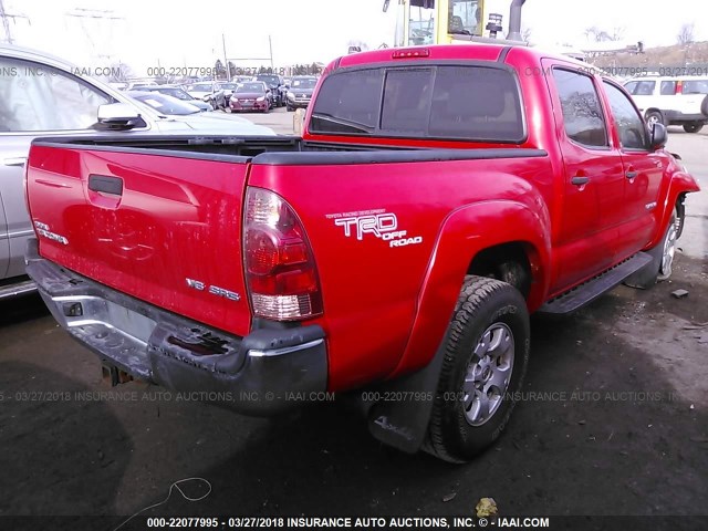 5TELU42N88Z552116 - 2008 TOYOTA TACOMA DOUBLE CAB RED photo 4