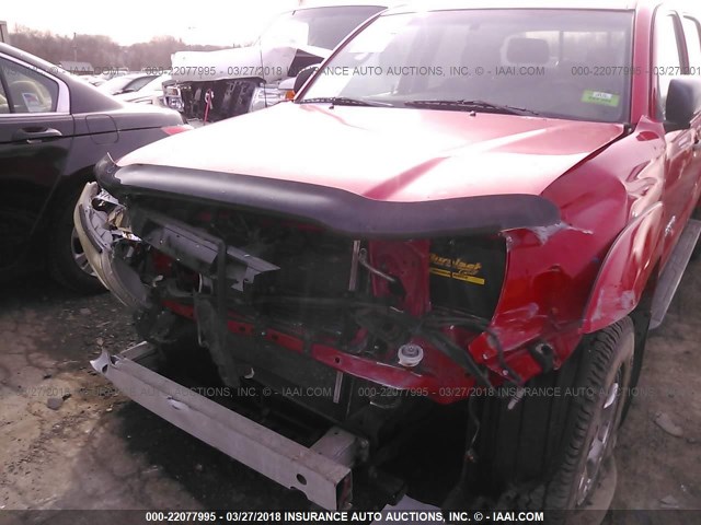 5TELU42N88Z552116 - 2008 TOYOTA TACOMA DOUBLE CAB წითელი ფოტო 6