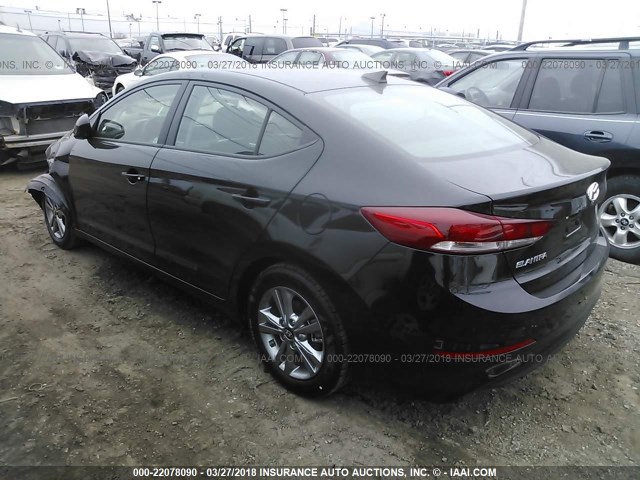 KMHD84LF7JU492047 - 2018 HYUNDAI ELANTRA SEL/VALUE/LIMITED BLACK photo 3