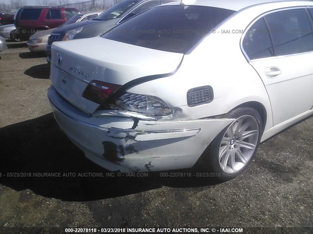 WBAHN83556DT27597 - 2006 BMW 750 LI WHITE photo 6