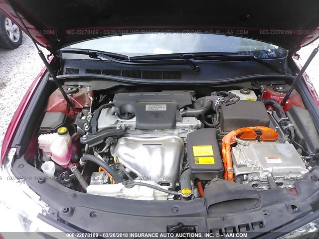 4T1BD1FK9EU108978 - 2014 TOYOTA CAMRY HYBRID/LE/XLE წითელი ფოტო 10