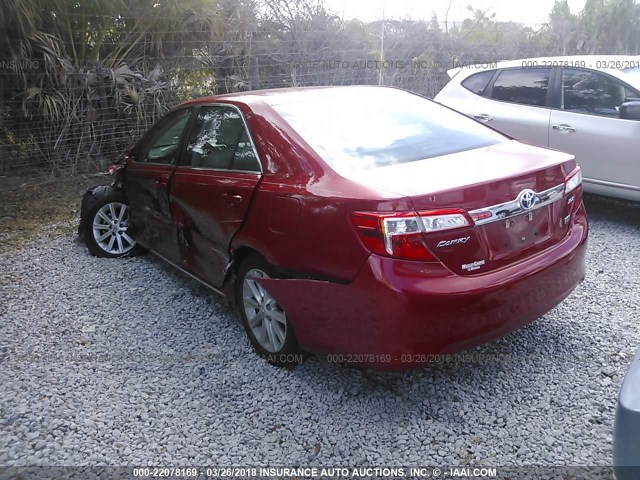 4T1BD1FK9EU108978 - 2014 TOYOTA CAMRY HYBRID/LE/XLE წითელი ფოტო 3