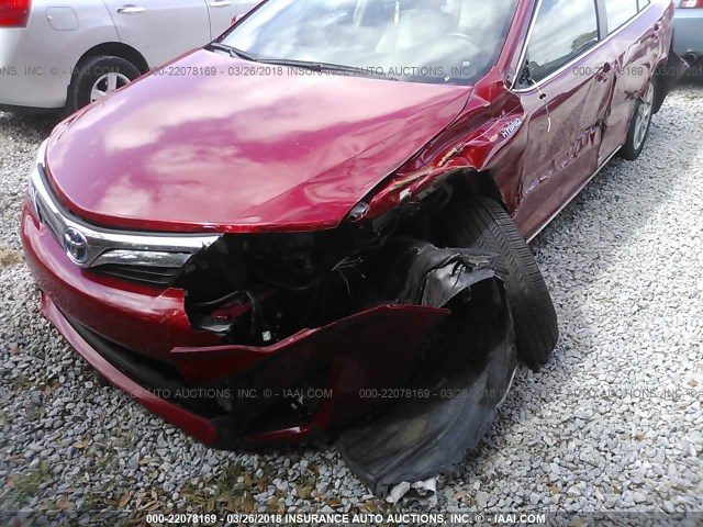 4T1BD1FK9EU108978 - 2014 TOYOTA CAMRY HYBRID/LE/XLE წითელი ფოტო 6
