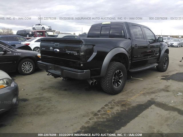 1FTFW1R60BFA72483 - 2011 FORD F150 SVT RAPTOR BLACK photo 4