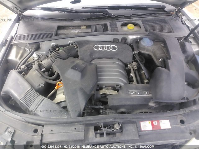 WAULT64B42N027790 - 2002 AUDI A6 3.0 QUATTRO SILVER photo 10