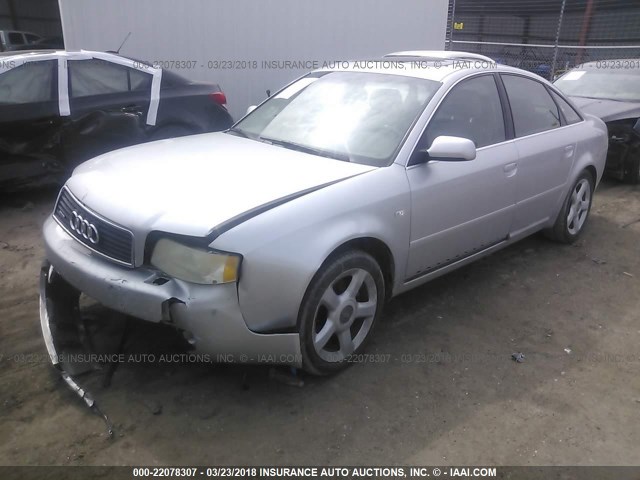 WAULT64B42N027790 - 2002 AUDI A6 3.0 QUATTRO SILVER photo 2