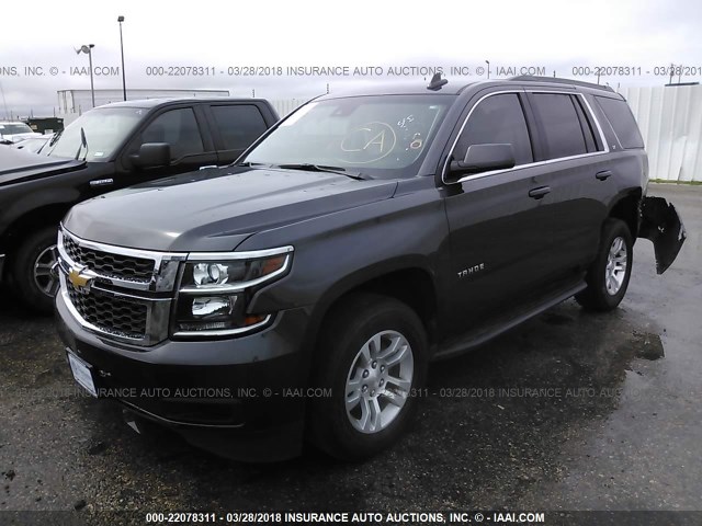 1GNSCBKC4GR348075 - 2016 CHEVROLET TAHOE C1500 LT GRAY photo 2