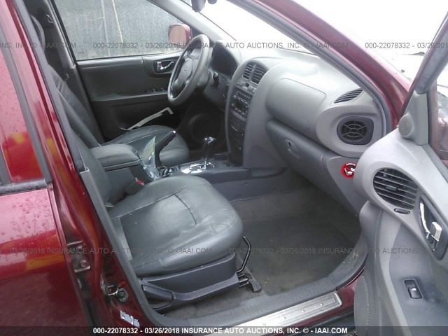 KM8SC13E04U783456 - 2004 HYUNDAI SANTA FE GLS/LX MAROON photo 5