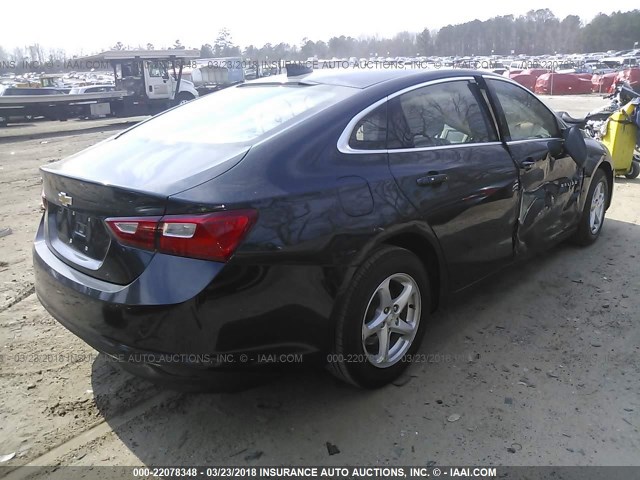 1G1ZB5ST1HF229763 - 2017 CHEVROLET MALIBU LS Dark Blue photo 4