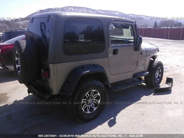 1J4FA29155P314346 - 2005 JEEP WRANGLER / TJ SE BEIGE photo 4