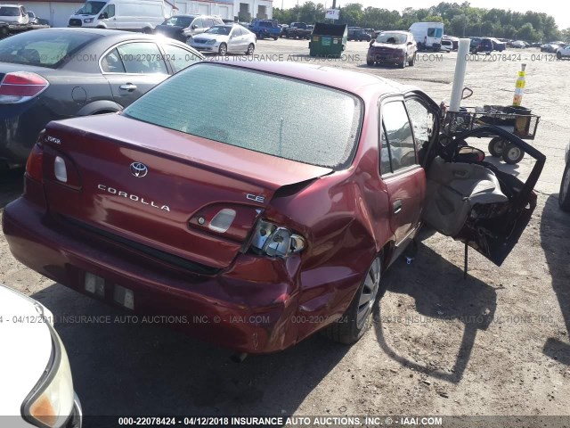 1NXBR12E7XZ182002 - 1999 TOYOTA COROLLA VE/CE/LE 红色 照片 4