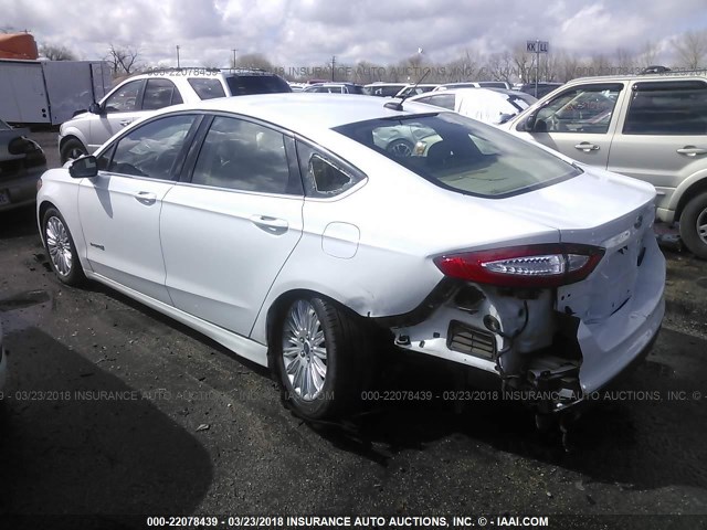 3FA6P0LU0ER171574 - 2014 FORD FUSION SE HYBRID WHITE photo 3