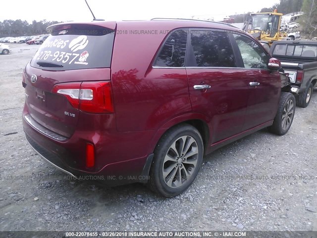 5XYKW4A7XFG652072 - 2015 KIA SORENTO SX/SX LIMITED RED photo 4