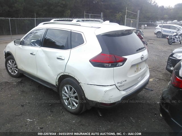 JN8AT2MT0HW137397 - 2017 NISSAN ROGUE S/SL/SV WHITE photo 3