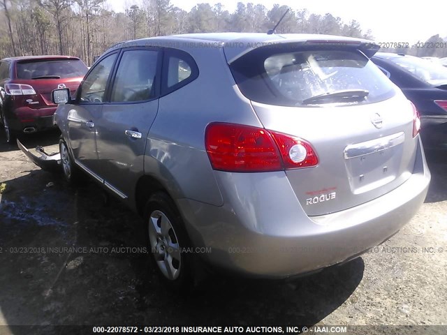 JN8AS5MT9BW565884 - 2011 NISSAN ROGUE S/SV/KROM SILVER photo 3