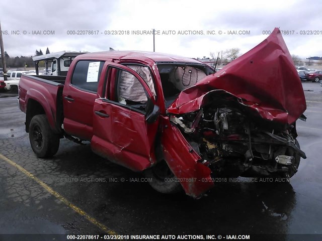 3TMLU4EN1EM154377 - 2014 TOYOTA TACOMA DOUBLE CAB RED photo 1