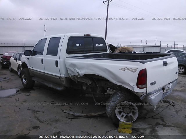 1FTNW21F8YED35539 - 2000 FORD F250 SUPER DUTY WHITE photo 3